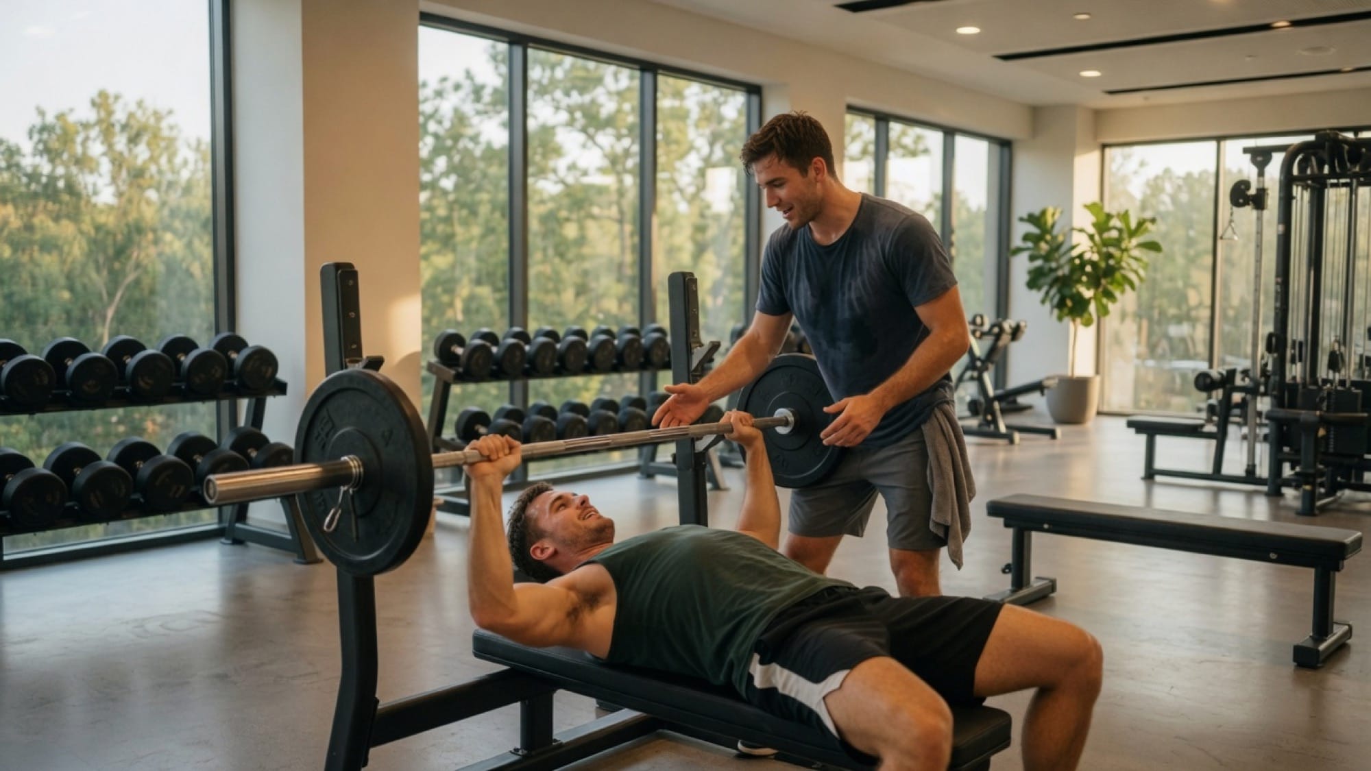 Two training partners working out together